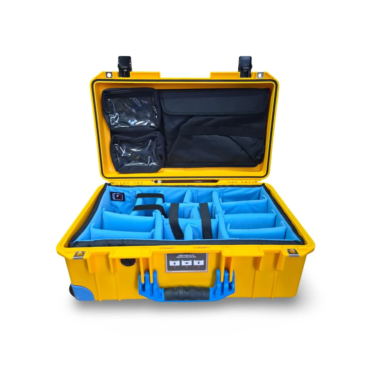 Peli Air 1535 Yellow & Blue Bundle – Case + Blue Divider + Lid Foam + Organiser - Image 2